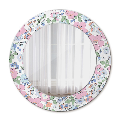 Circle decorative mirror Delicate flowers