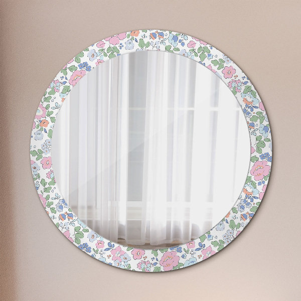 Circle decorative mirror Delicate flowers