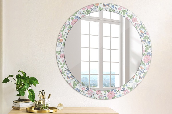 Circle decorative mirror Delicate flowers