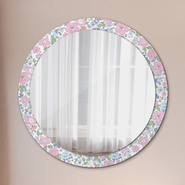 Circle decorative mirror Delicate flowers