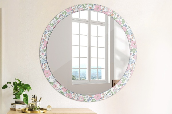 Circle decorative mirror Delicate flowers