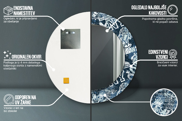 Round decorative mirror Collage