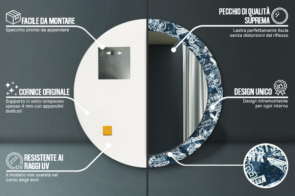 Round decorative mirror Collage