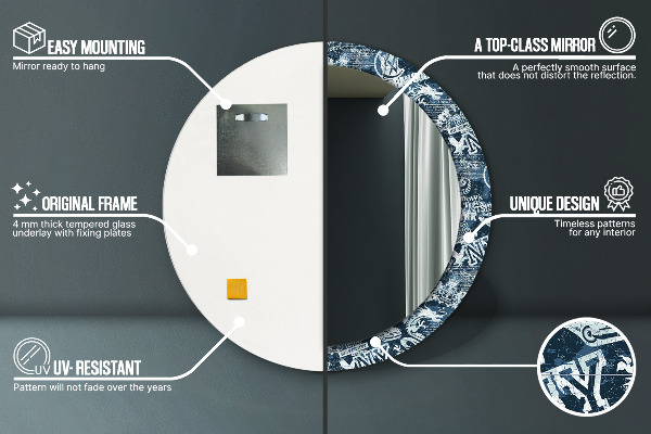 Round decorative mirror Collage