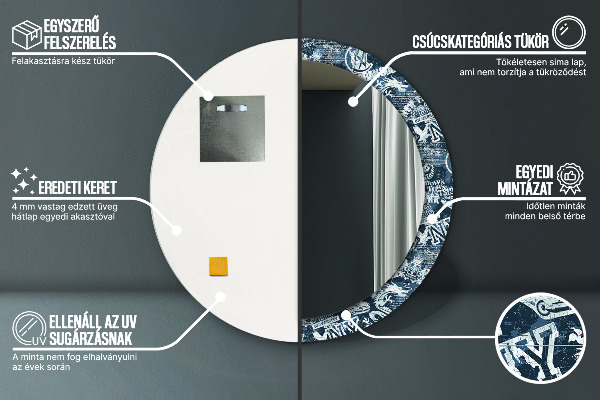 Round decorative mirror Collage