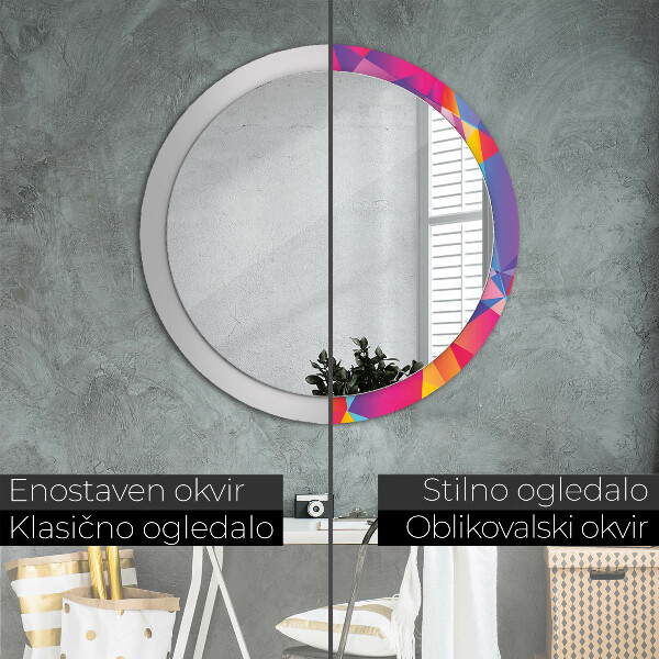 Round decorative mirror Geometric composition