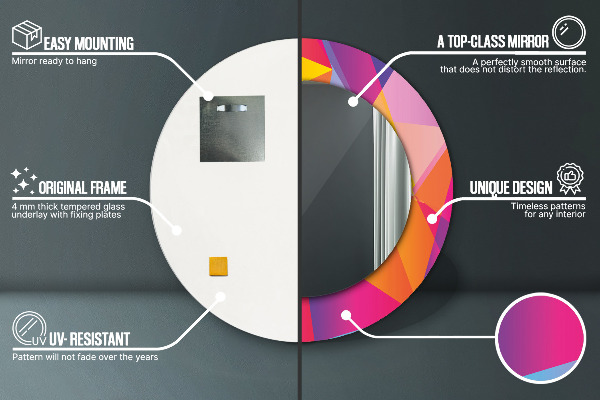 Round decorative mirror Geometric composition