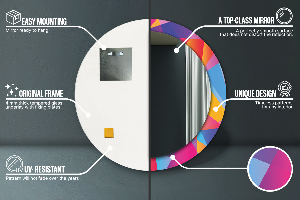 Round decorative mirror Geometric composition