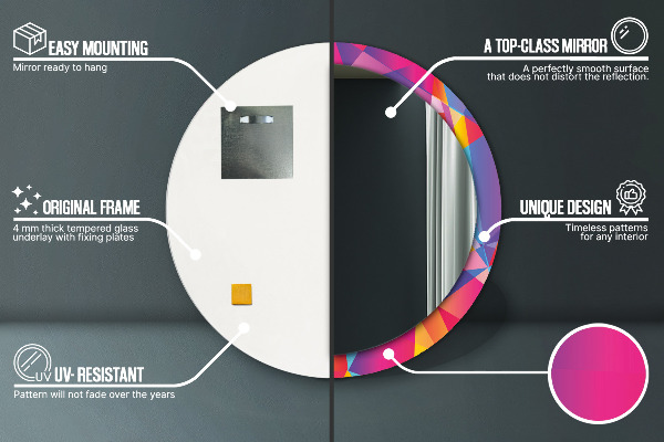 Round decorative mirror Geometric composition