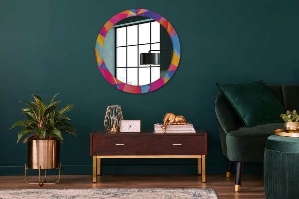 Round decorative mirror Geometric composition