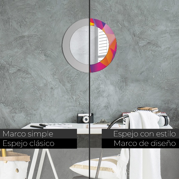 Round decorative mirror Geometric composition
