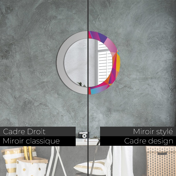 Round decorative mirror Geometric composition