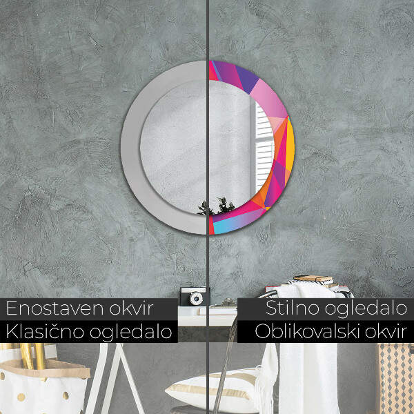 Round decorative mirror Geometric composition