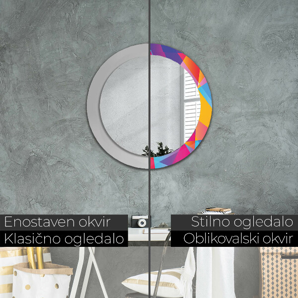 Round decorative mirror Geometric composition