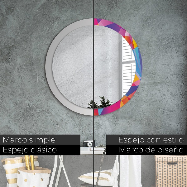 Round decorative mirror Geometric composition