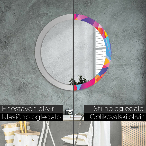 Round decorative mirror Geometric composition