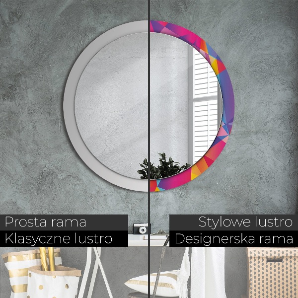 Round decorative mirror Geometric composition