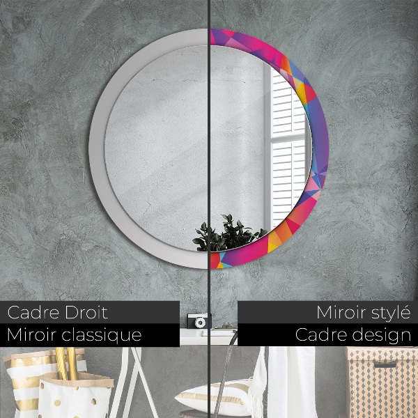 Round decorative mirror Geometric composition