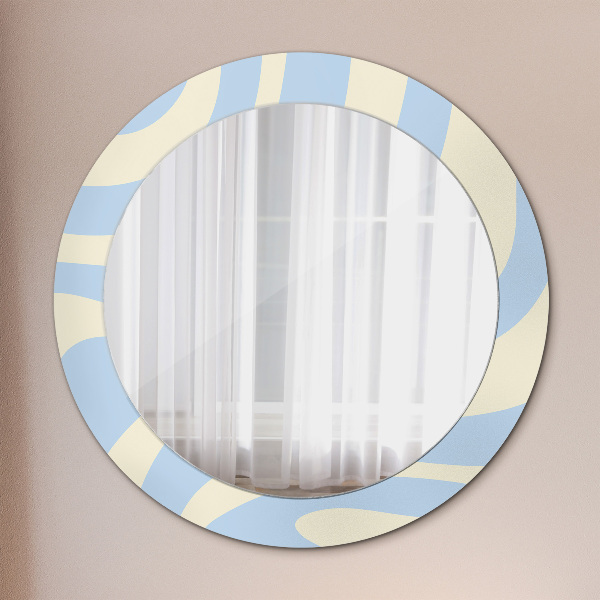 Round printed mirror Abstract shape