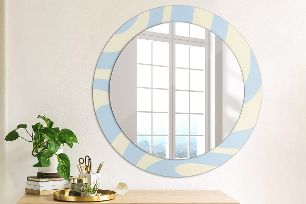 Round printed mirror Abstract shape
