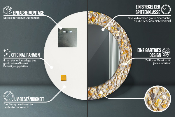 Round printed mirror Lastric pattern