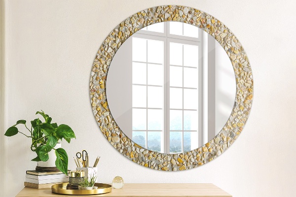 Round printed mirror Lastric pattern