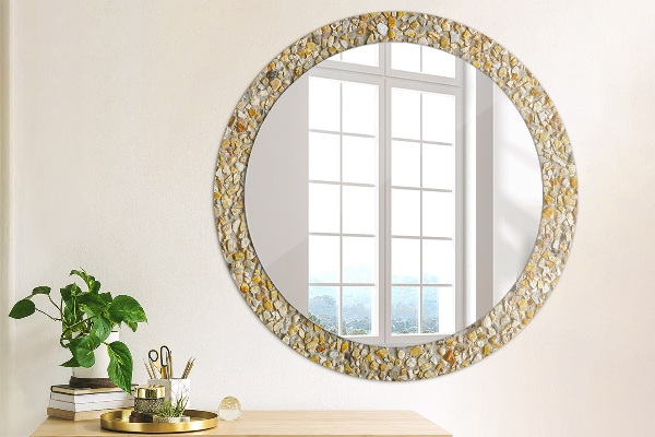 Round printed mirror Lastric pattern