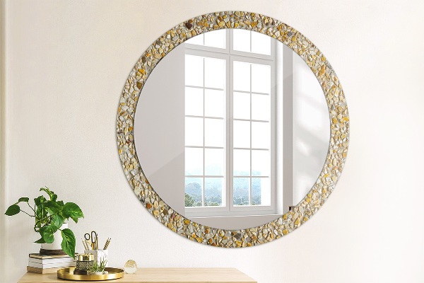 Round printed mirror Lastric pattern