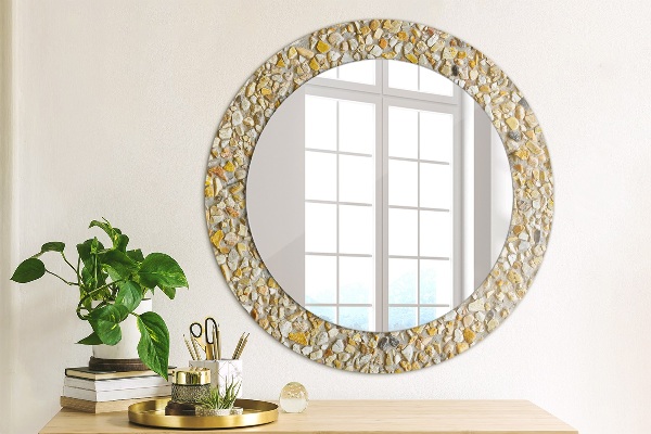 Round printed mirror Lastric pattern