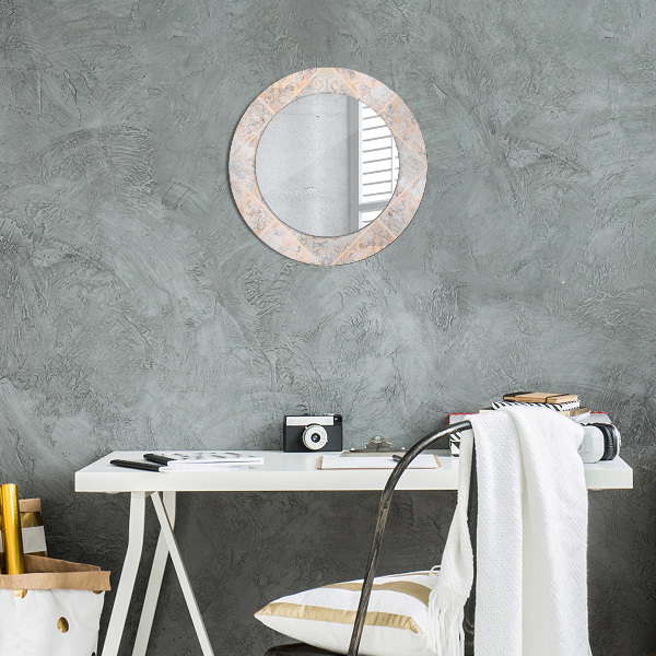 Round mirror frame with print Shabby mosaic