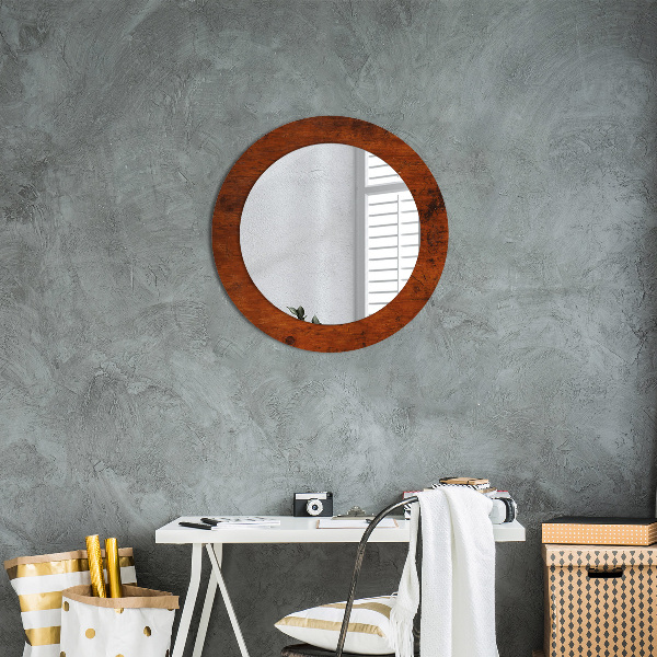 Round wall mirror design Natural wood