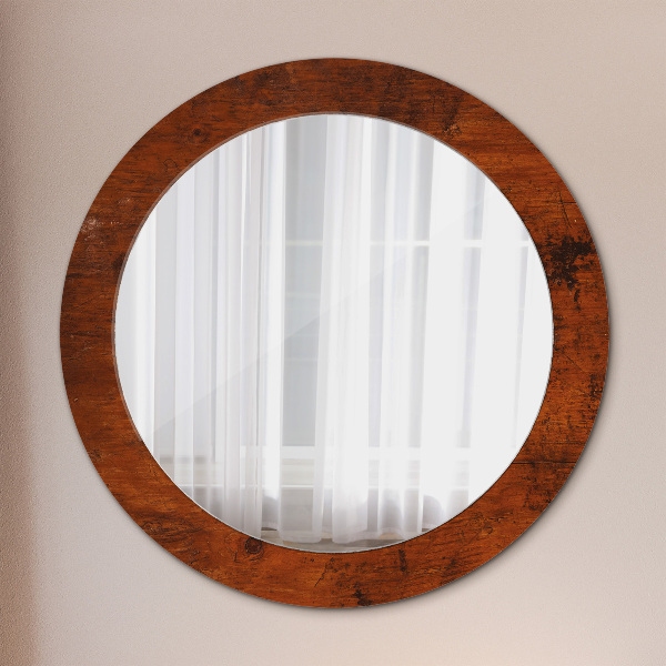 Round wall mirror design Natural wood