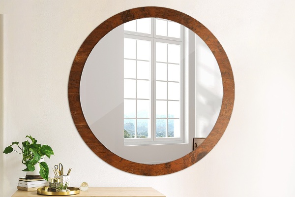 Round wall mirror design Natural wood