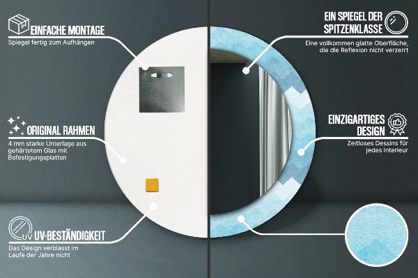 Round wall mirror decor Shoemaker's pattern