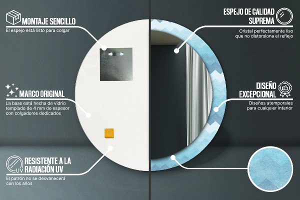 Round wall mirror decor Shoemaker's pattern