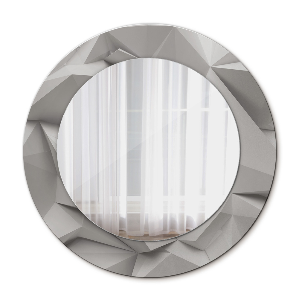 Round wall mirror decor Abstract white crystal
