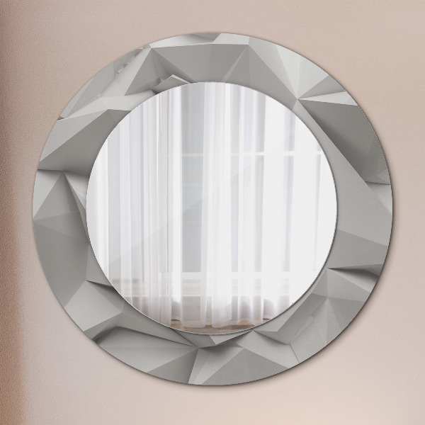 Round wall mirror decor Abstract white crystal