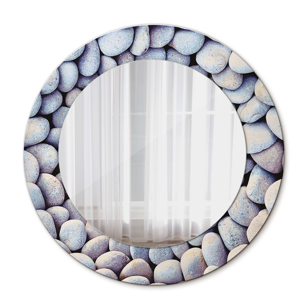 Round wall mirror decor Sea stones wheel