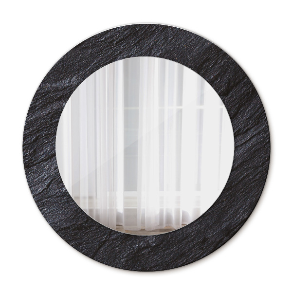 Round wall mirror decor Black stone