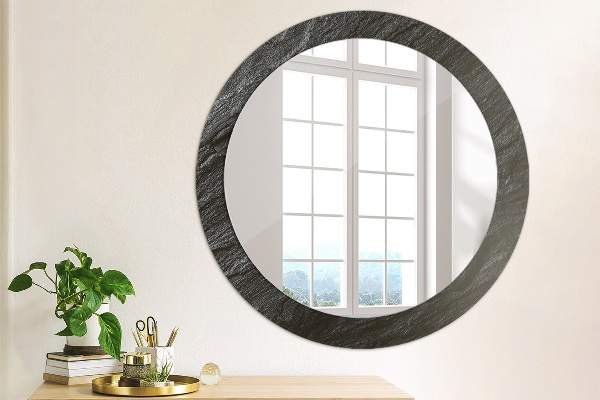 Round wall mirror decor Black stone