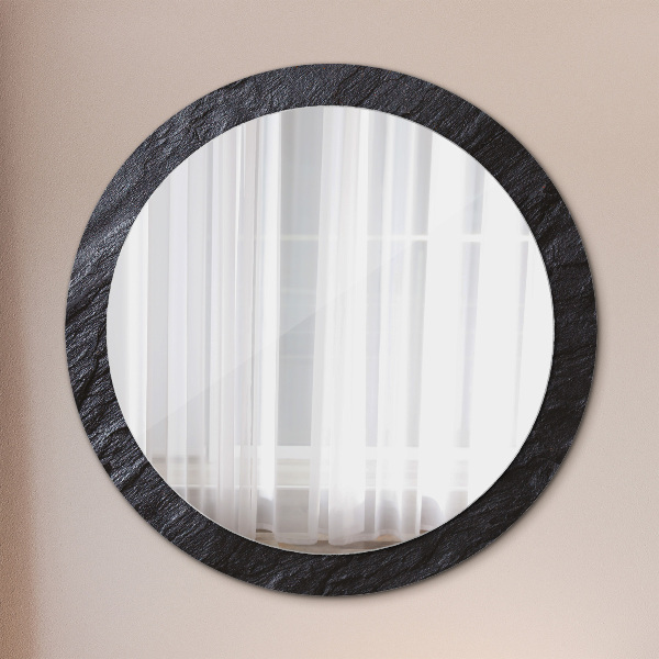 Round wall mirror decor Black stone