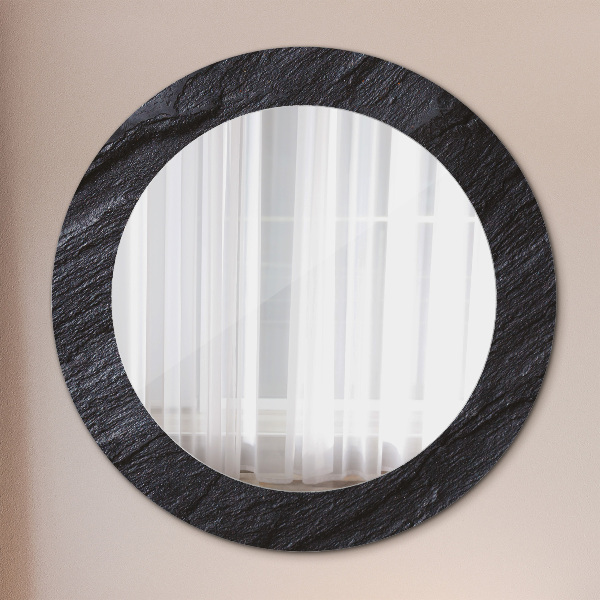 Round wall mirror decor Black stone