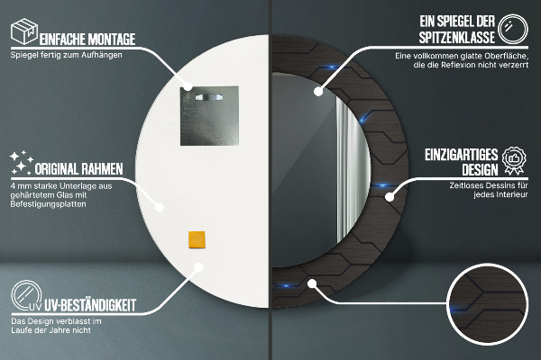 Round decorative mirror Futuristic abstract