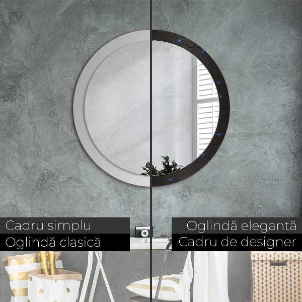 Round decorative mirror Futuristic abstract