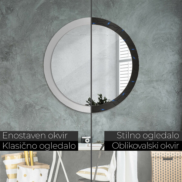 Round decorative mirror Futuristic abstract