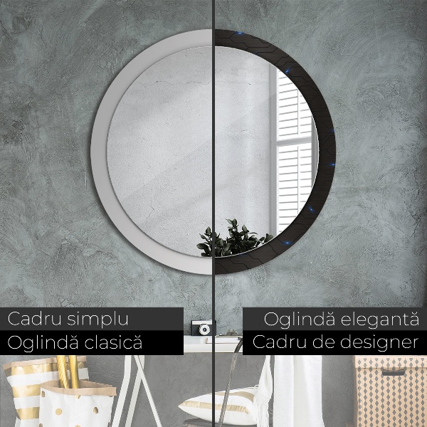 Round decorative mirror Futuristic abstract