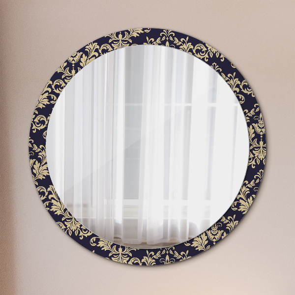 Round wall mirror decor Floral pattern