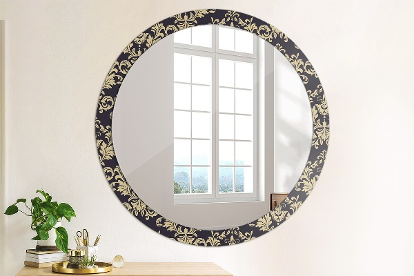 Round wall mirror decor Floral pattern