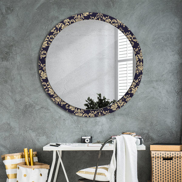 Round wall mirror decor Floral pattern