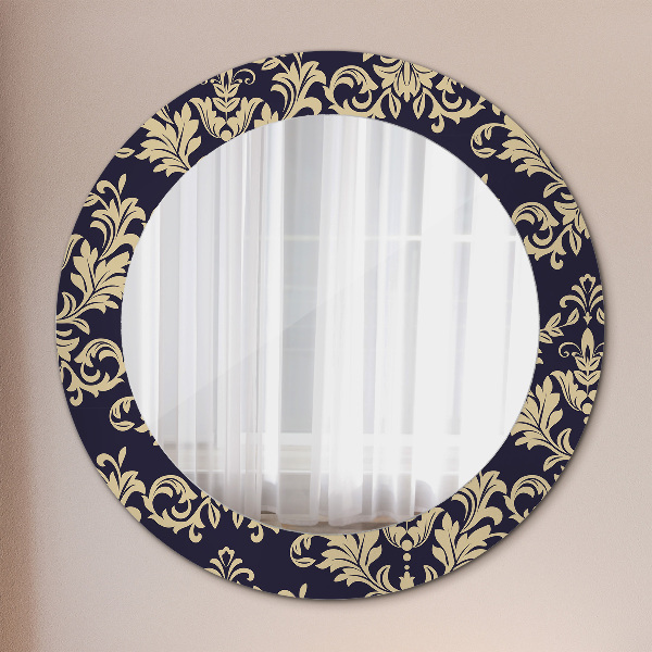 Round wall mirror decor Floral pattern